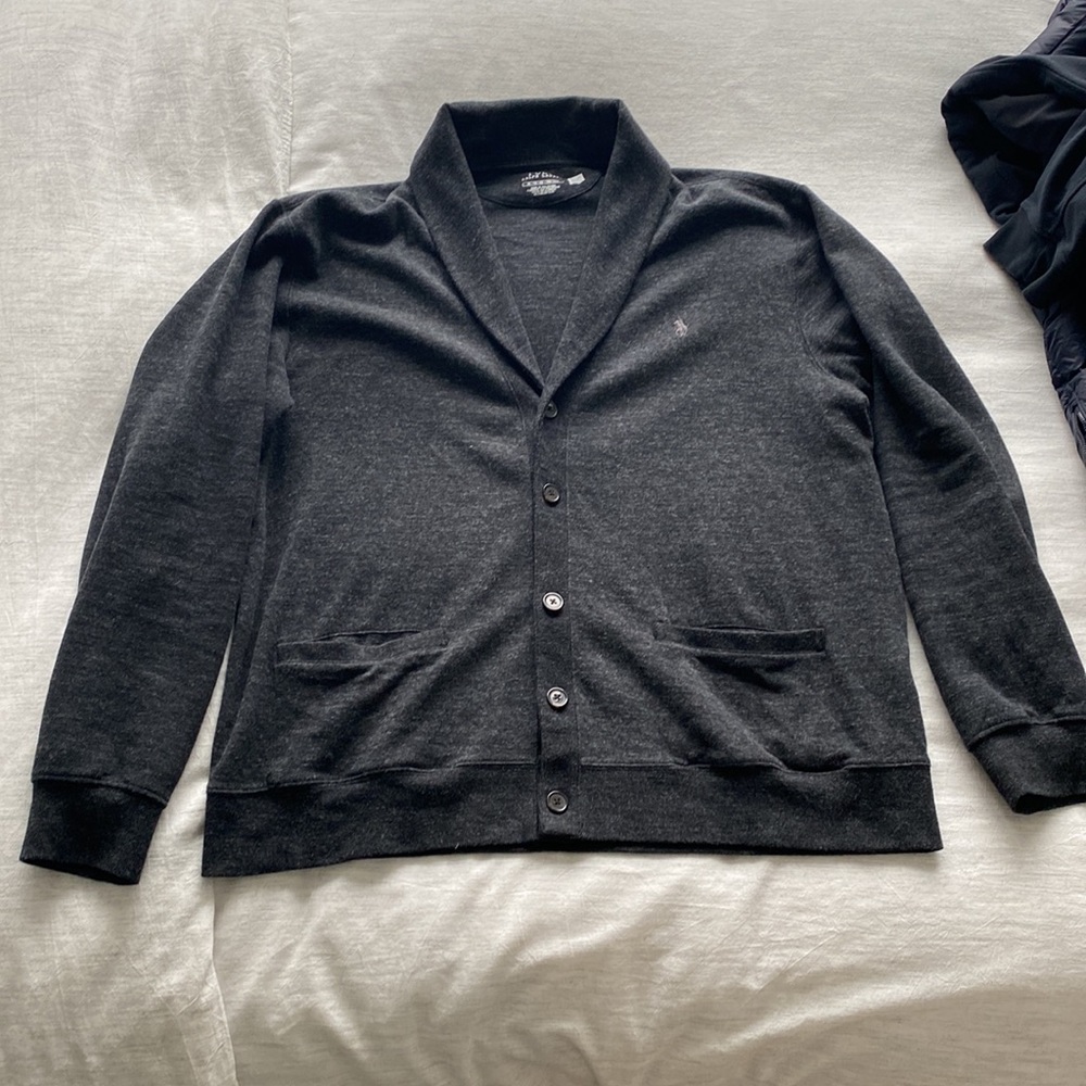 Polo Ralph Lauren Men’s Charcoal Button Up Sweatshirt